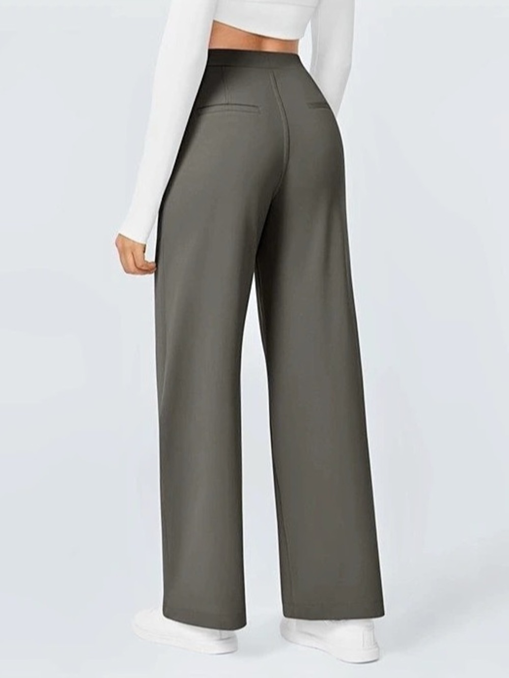 Halara Flex™ High Waisted Pleated Wide Leg Work Pants Wide Leg Pants in Gray